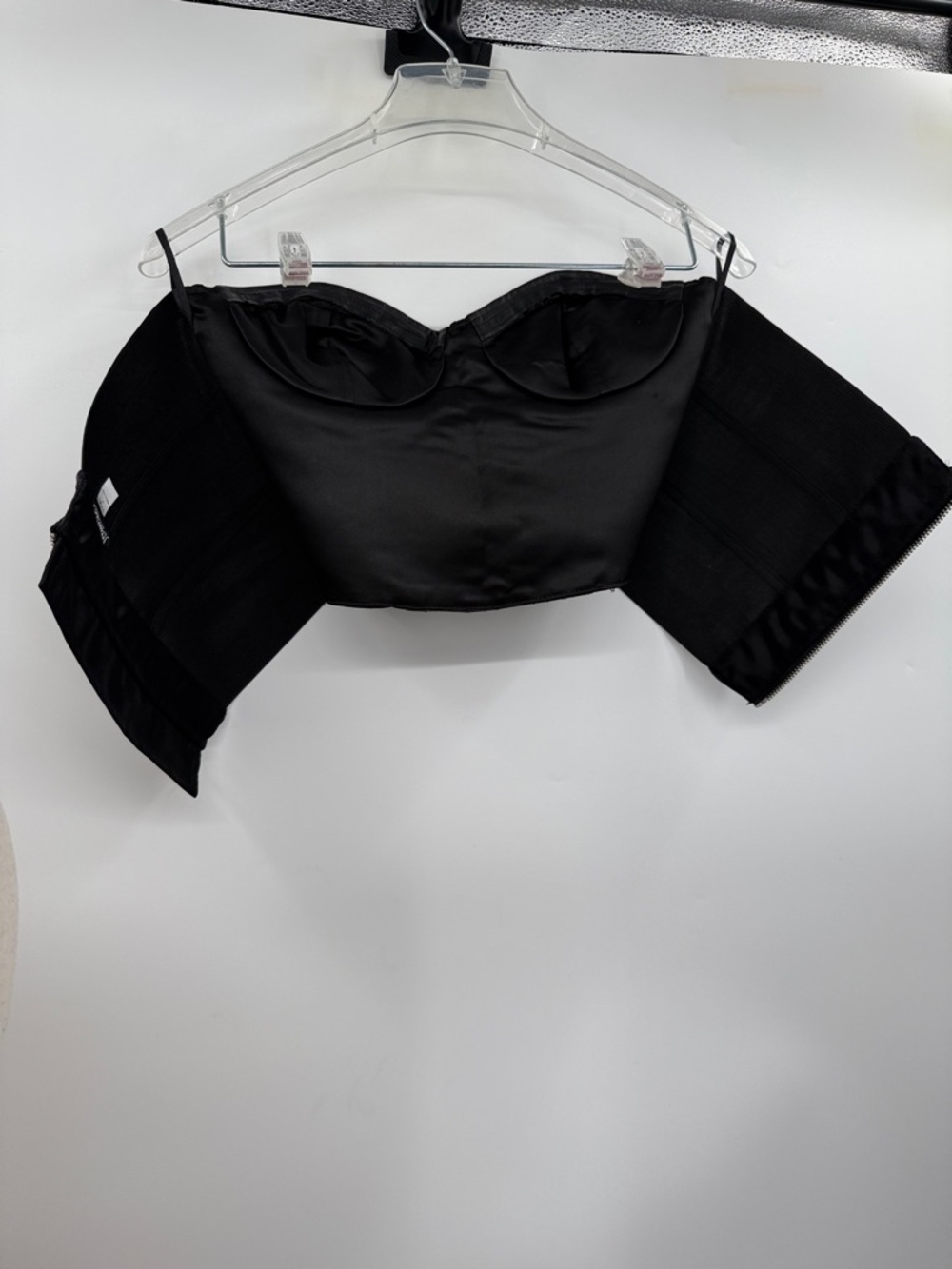 Fredrick’s of Hollywood Zippered Corset Bustier Size M Black Faux Leather - Picture 5 of 10